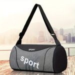 Simple Letter Pattern Colorblock Sports Bag Large Capacity Zipper Duffle Bag Lightweight Overnight Bag Trendy Unisex Bag For Dai