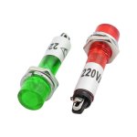 220V Round Panel Mount Neon - Clear