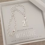 21ST Bracelet Set 925 Sterling Silver 21ST Birthday Charm And Bracelet Adjustable Up To 19CM