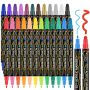 Betem 24 Colors Dual Tip Acrylic Paint Pens Markers Premium Acrylic Paint Pens For Wood Canvas Stone Rock Painting Glass Ceramic Surfaces Diy C