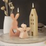 1PC Love Rabbit House Angel Silicone Mold Plaster Ornament Mold Easter Bunny Drop Glue Mold Diy Handmade Silicone Mold For Aromatherapy Making Decoration