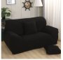 Fine Living Jacquard 3 Seater Couch Cover - Black