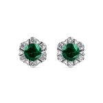 DESTINY Petal May emerald Birthstone Earring With Swarovski Crystals