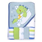 Baby Hooded Towel And Washcloth Set For Infants Boys And Girls 6-12 Months Refreshed Rex
