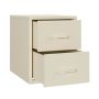 Steel Desk Organizer 2 Drawer Desktop Storage Cabinet - Beige