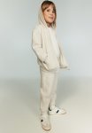 Zip-through Hoodie - Light Beige Marl