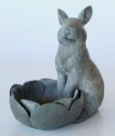 Rabbit With Flower Pot – Green – 27X24X17CM