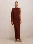 Fleur Cape Shoulder Maxi Dress - 18 Hot Chocolate