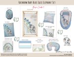 Cot Duvet Bedding Rainbow Baby Blue Ellie Elephant Set