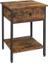 Industrial Rustic Wood Side Table With Draw