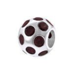 B1-C5029 - 925 Sterling Silver Cz Stone European Charm Bead - Red Garnet Cz Stone