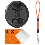 K&f Concept 67MM Center Pinch Lens Cap Kit With 2X Lens Cloths & Attachment Strap