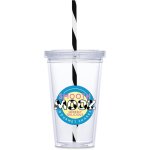 Malibu Double-wall Plastic Tumbler & Straw 470ML