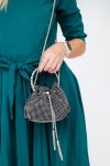 Women’s Black Diamante Bucket Bag