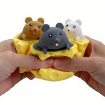 1PC Cheese Mouse Cup Cute Pinch Funny Creative Decompressing Toy Squeeze Squirrel Cup Squeeze Toy Suitable For Christmas Holiday