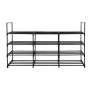 4 Layer Durable Steel Shoe Shelf Storage With Plastic Connectors - Black