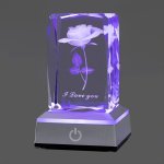 1PC 3D Rose Crystal Ball With LED Color Lamp Romantic I Love You Roses Night Light Thanksgiving Christmas Day Mother's Day Birth