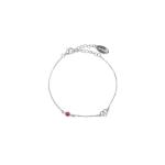 Georgini Natural Ruby And Two Natural Diamond July Bracelet - Silver