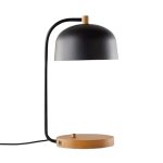 Ledger USB Metal Table Lamp Black And Natural