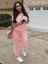 Casual Letter Print Two-piece Set Short Sleeve T-shirt & Side Striped Pants Outfits Women's Clothing
