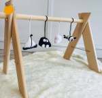 Baby Transport Collection - Pine Wood Stand And Crochet Dangles
