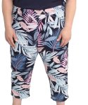 Ladies Printed Pj Capri - 6XL Navy pnk