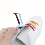 16PCS/SET Silicone Free-tie Elastic Shoe Laces For Skates Casual Shoes Sneakers Martin Shoes Suitable For Women & Men
