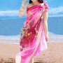 Bohemian Style Women's Multicolor Printed Shawl Large Thin & Breathable Beach Towel Summer Windproof Sunscreen Travel Shawl