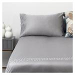300TC Charcoal Embroidered Duvet Set