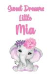 Girls: Set Of 1 - Sweet Dreams Elephant Girl - A2 Background Option Plain White