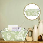 Canvas Storage Basket Metal Holder Desk Table Organizer