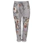 Rose Print Pants - Grey S m