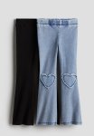 2-PACK Flared Jeggings - Denim Blue black