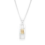 Sterling Silver Long Pendant With Amber Crystal
