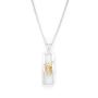 Sterling Silver Long Pendant With Amber Crystal