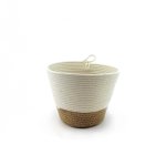 Mia Melange - Medium Planter - Jute White & Tan - 16CM