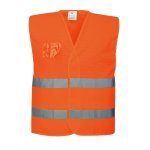 C494-HI-VIS Half Mesh Two Band Vest