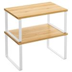Songmics Cabinet Organizer Shelf Set Of 2 Kitchen Counter Shelves Kitchen Storage Spice Rack Stackable Expandable Metal And Engi