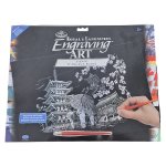 Engraving Art Set Kyoto Temple Silver