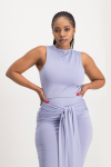 Hazel High Neck Crop Top- Persian Violet - L