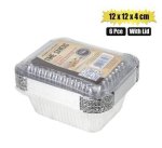Baking-pan Alu-foil 6PC 14X12X4CM W lid