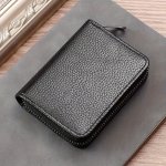 Zipper Accordion Wallet Zip Around Wallet Credit Card Holder Small Business Card Case For Women Or Men