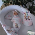 Wrap Set Swaddle Set Girl Pink Dragon