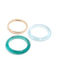 Goldair Gold Textured & Blue Resin Bangles 3-PACK