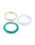 Goldair Gold Textured & Blue Resin Bangles 3-PACK