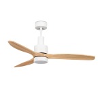 Fan-atic Metal And Wood Ceiling Fan With LED Light - White And Oak