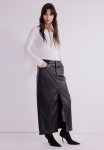 Coated Midi Skirt - Black