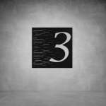 House Number D09 - 300 X 300 Rusted Steel Cool White