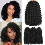 Jamaican Bounce Crochet HAIR-12 Inch Wand Curl Ringlet Twist Extensions With Jamaican Bounce Crochet Braids Hair 3 Pcs 1B