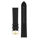 Rainbow Lizard Embossed Leather Watch Strap In Black - 16MM Gold